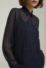 PENNYBLACK Blouse Agone Blue Transparant Met Aplicatie