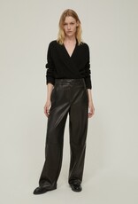 PENNYBLACK Pantalon Lord Vegan Leather Rechte Pijp Black