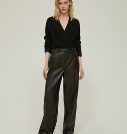PENNYBLACK Pantalon Lord Vegan Leather Rechte Pijp Black