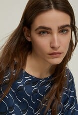 PENNYBLACK Top Blouse Orario Blue Print