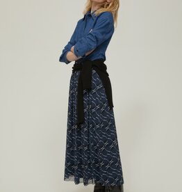 PENNYBLACK Plissee Rok Rafia Blauw