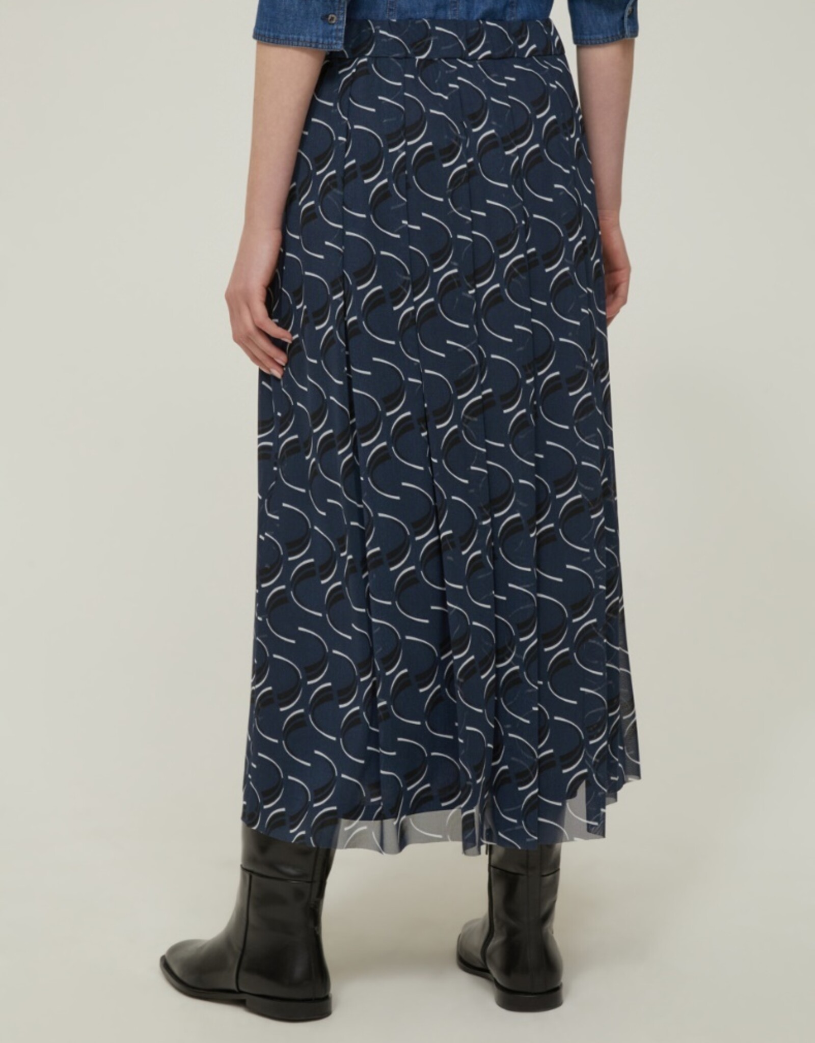 PENNYBLACK Plissee Rok Rafia Blauw