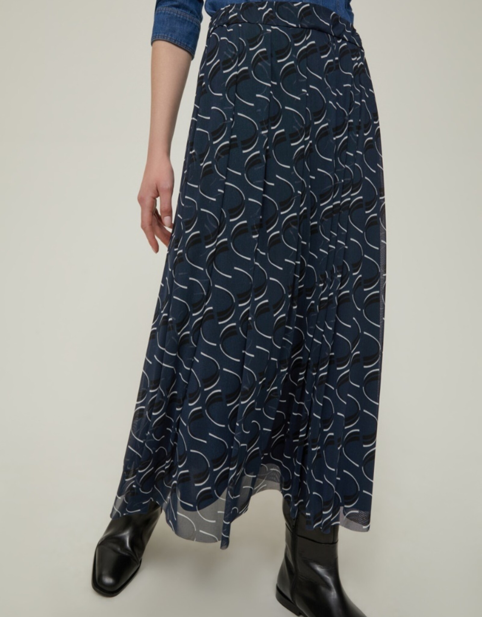 PENNYBLACK Plissee Rok Rafia Blauw