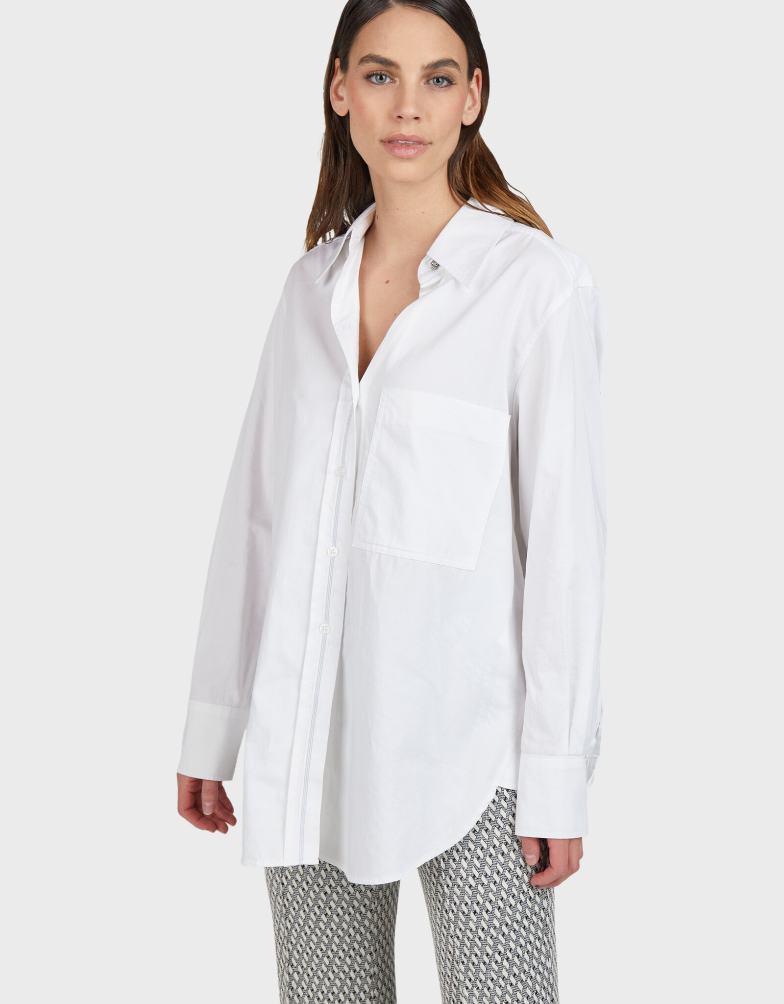 Marc Aurel Blouse Met Bies Wit