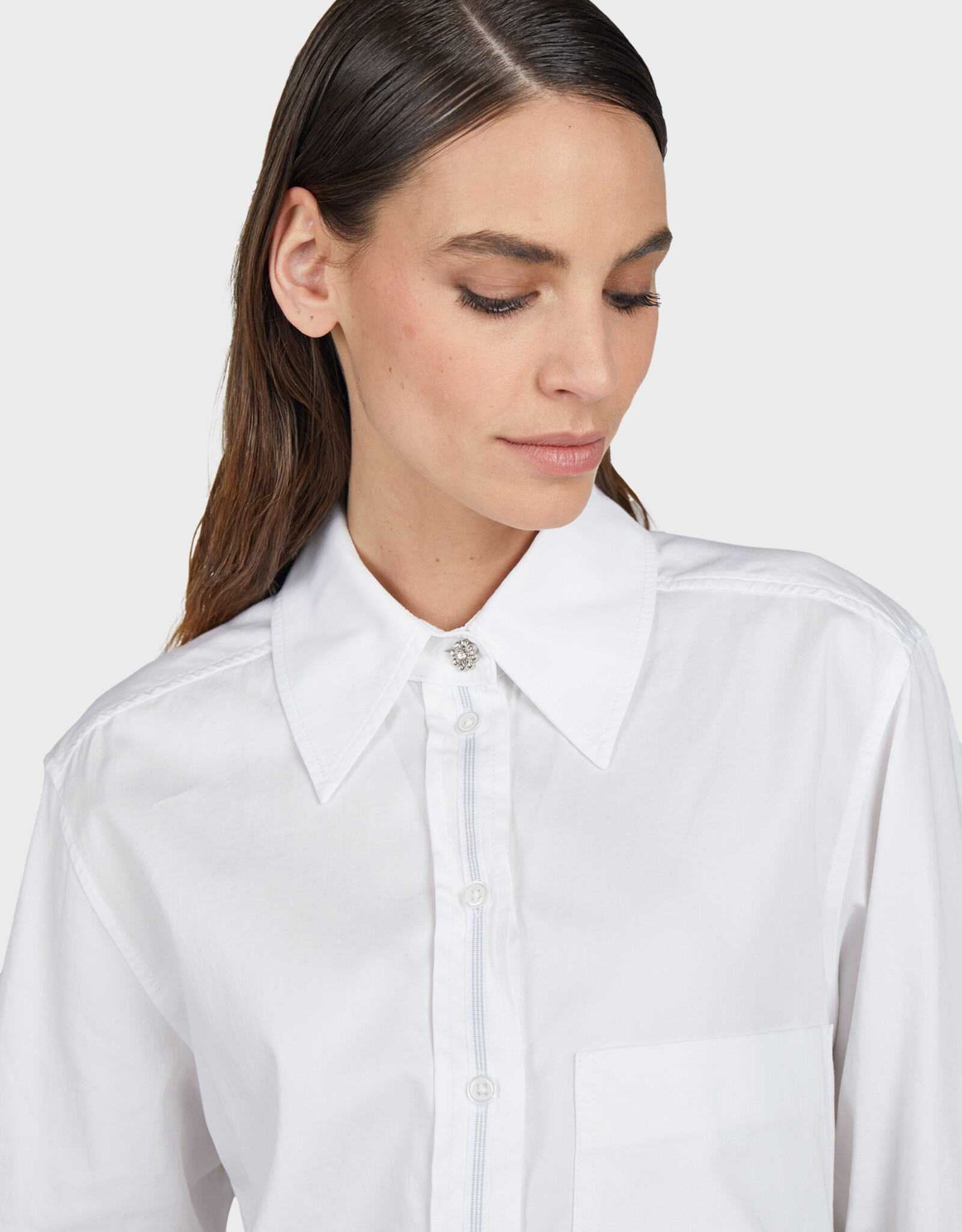 Marc Aurel Blouse Met Bies Wit