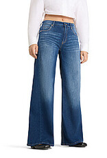 Cambio Jeans Palazzo Patch Applikation Lefthand Stoned