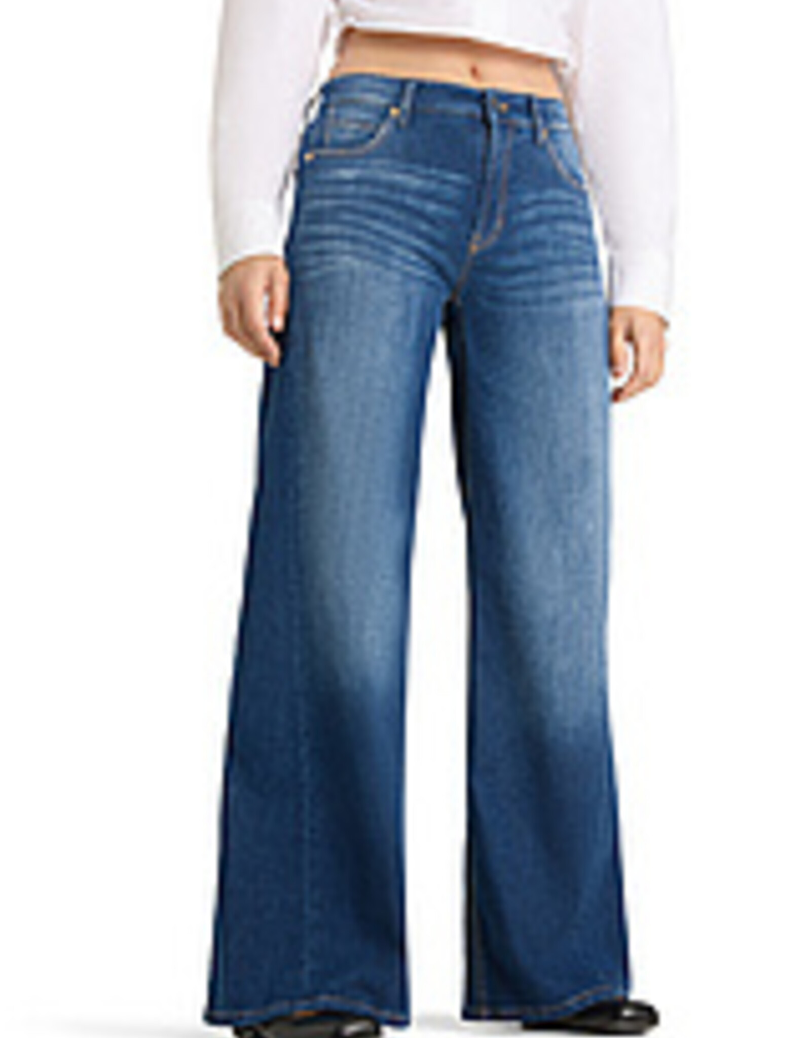 Cambio Jeans Palazzo Patch Applikation Lefthand Stoned