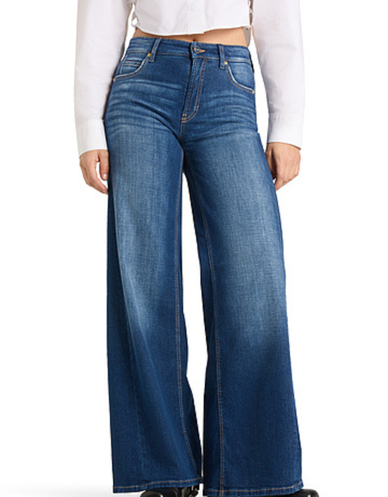 Cambio Jeans Palazzo Patch Applikation Lefthand Stoned