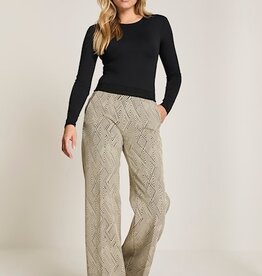 Para MI Pantalon Mira Knitted Jacquars Zigzag Ecru