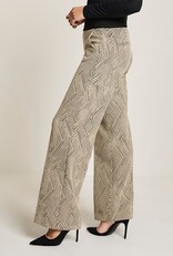 Para MI Pantalon Mira Knitted Jacquars Zigzag Ecru