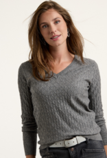 Leo&Ugo Pullover V Hals Grijs Melange met Glitter Leo&Ugo Pullover V Hals Grijs Melange met Glitter