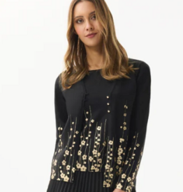 Leo&Ugo Vest Black met Gouden Bloemetjes