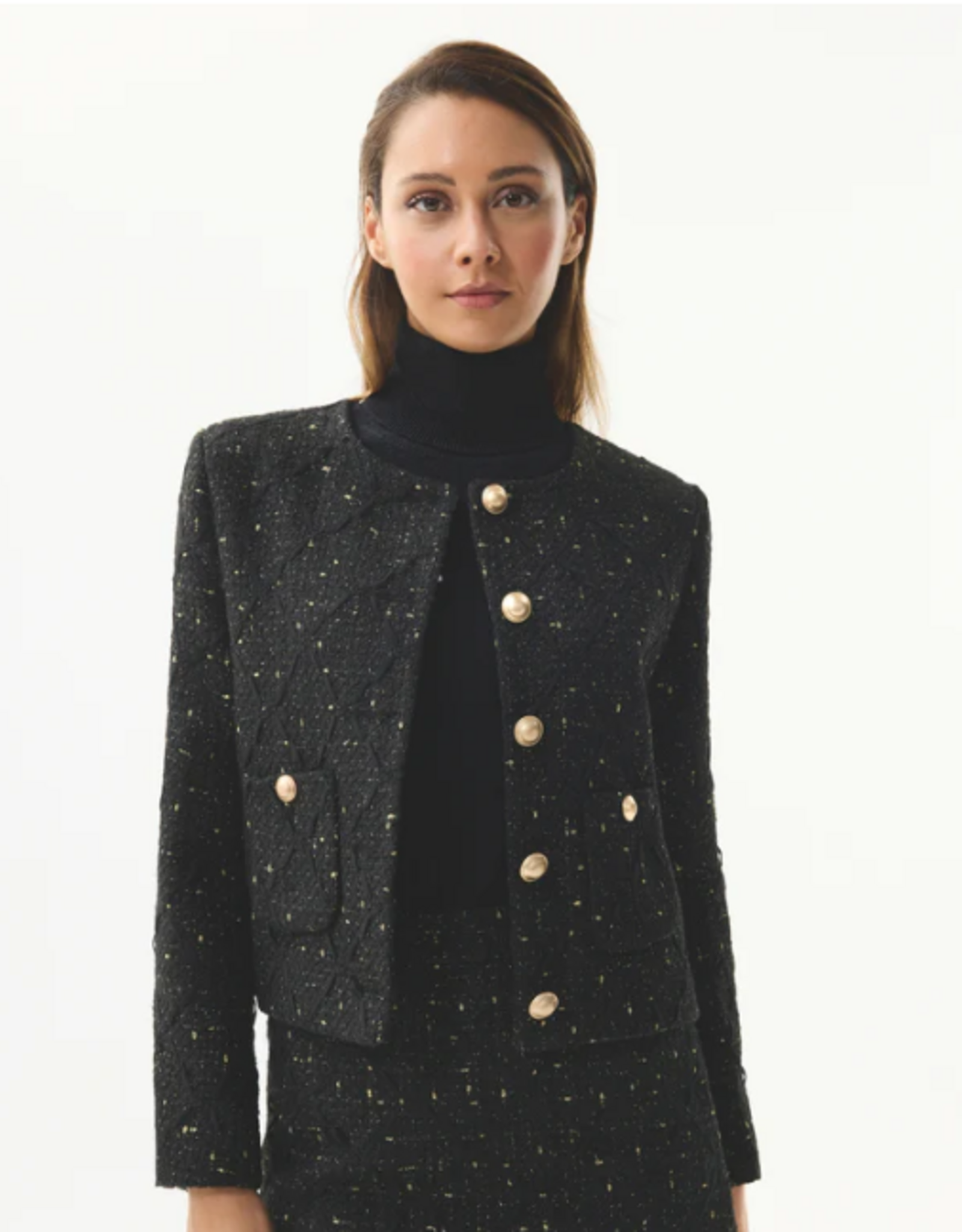 Leo&Ugo JasjeTweed Goude Knopen Zwart