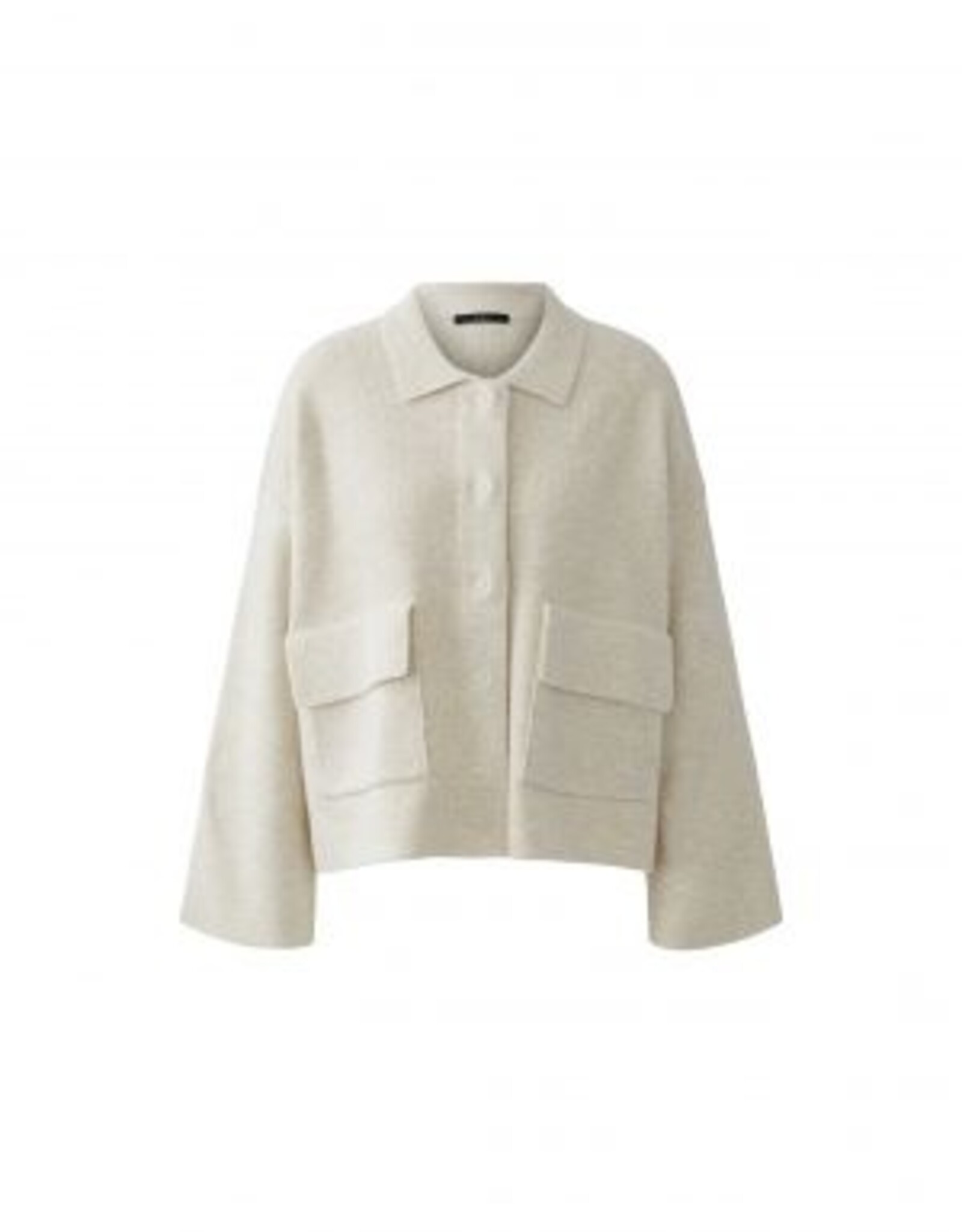 Oui Vest 94130  Polo Kraag Beige Met Zakken