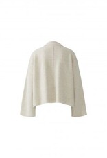 Oui Vest Polo Kraag Beige Met Zakken