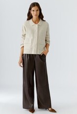 Oui Vest Polo Kraag Beige Met Zakken