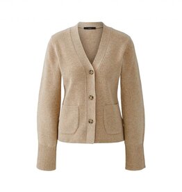 Oui Vest 86063 V Hals Beige Melee