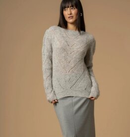 Kocca Pullover Auriga Ajour gebreid L Grijs