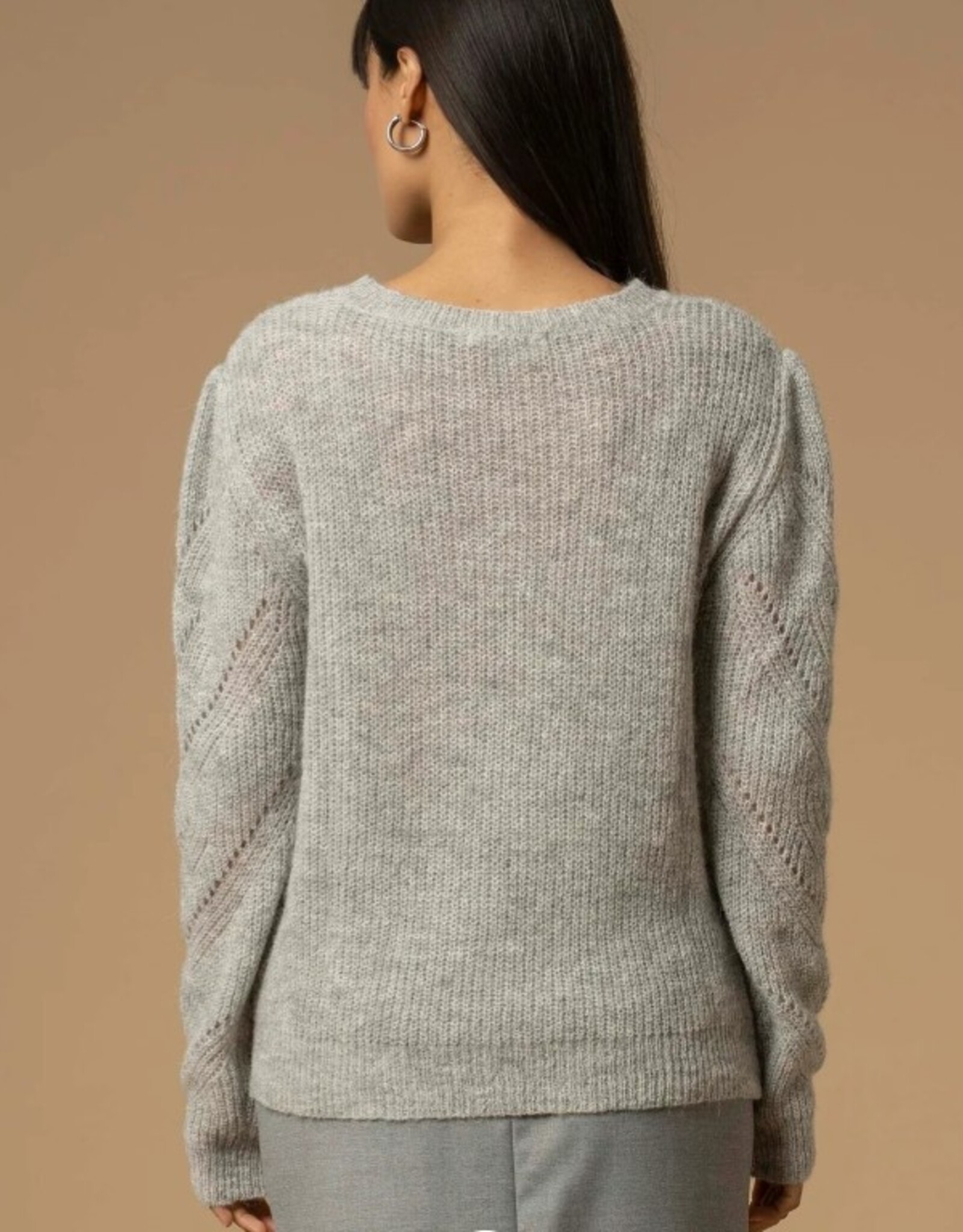 Kocca Pullover Auriga Ajour gebreid L Grijs