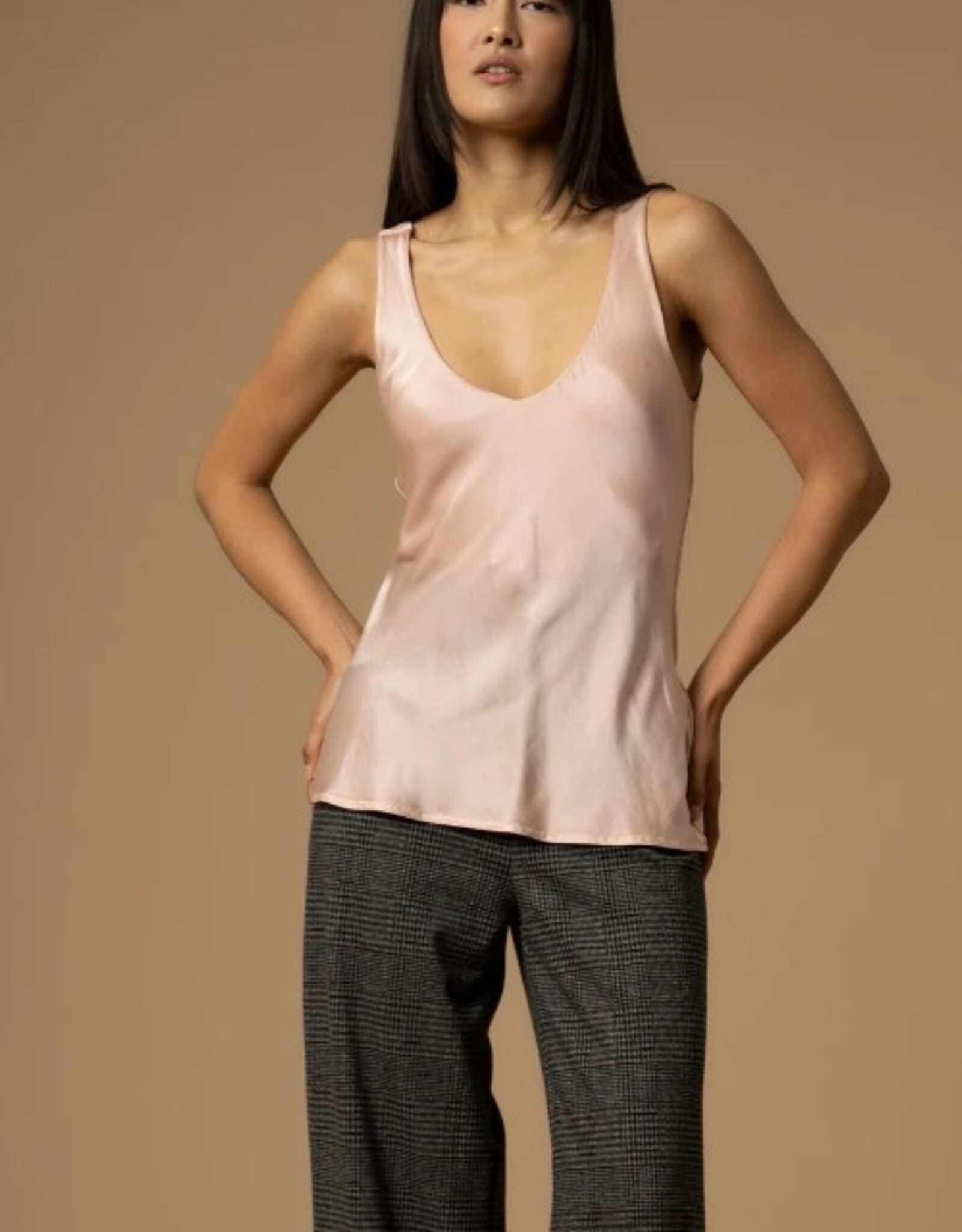 Kocca Top Hubald V-Hals Glans Oud Rosa