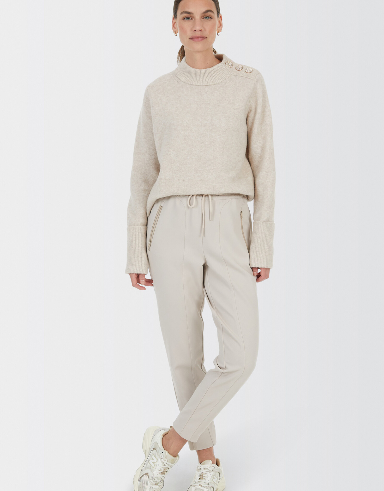 Marc Aurel Pullover Goude Knopen Beige