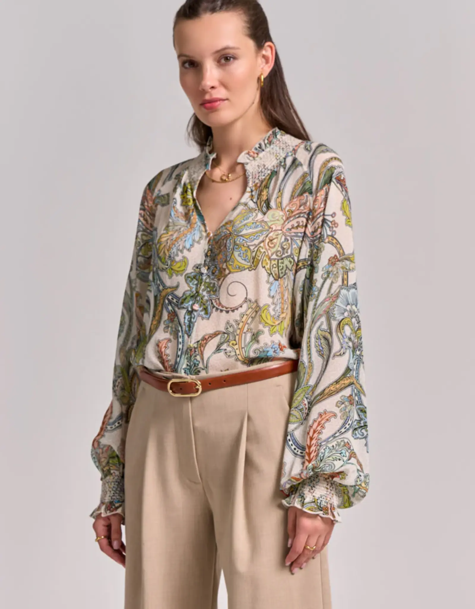 Princess goes Hollywood Blouse Smoke Flower Paisley Offwhite