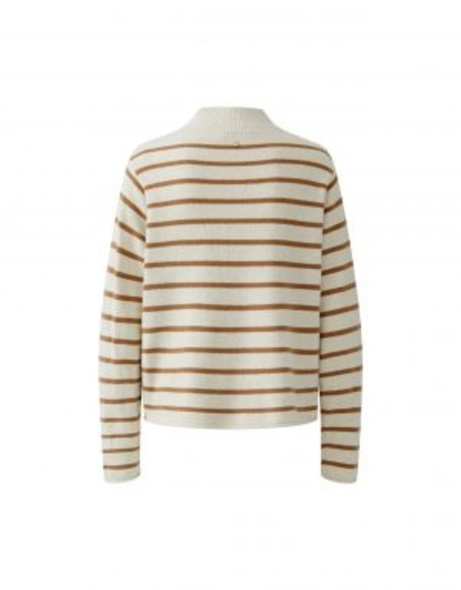 Oui Pullover Camel Creme Stripe
