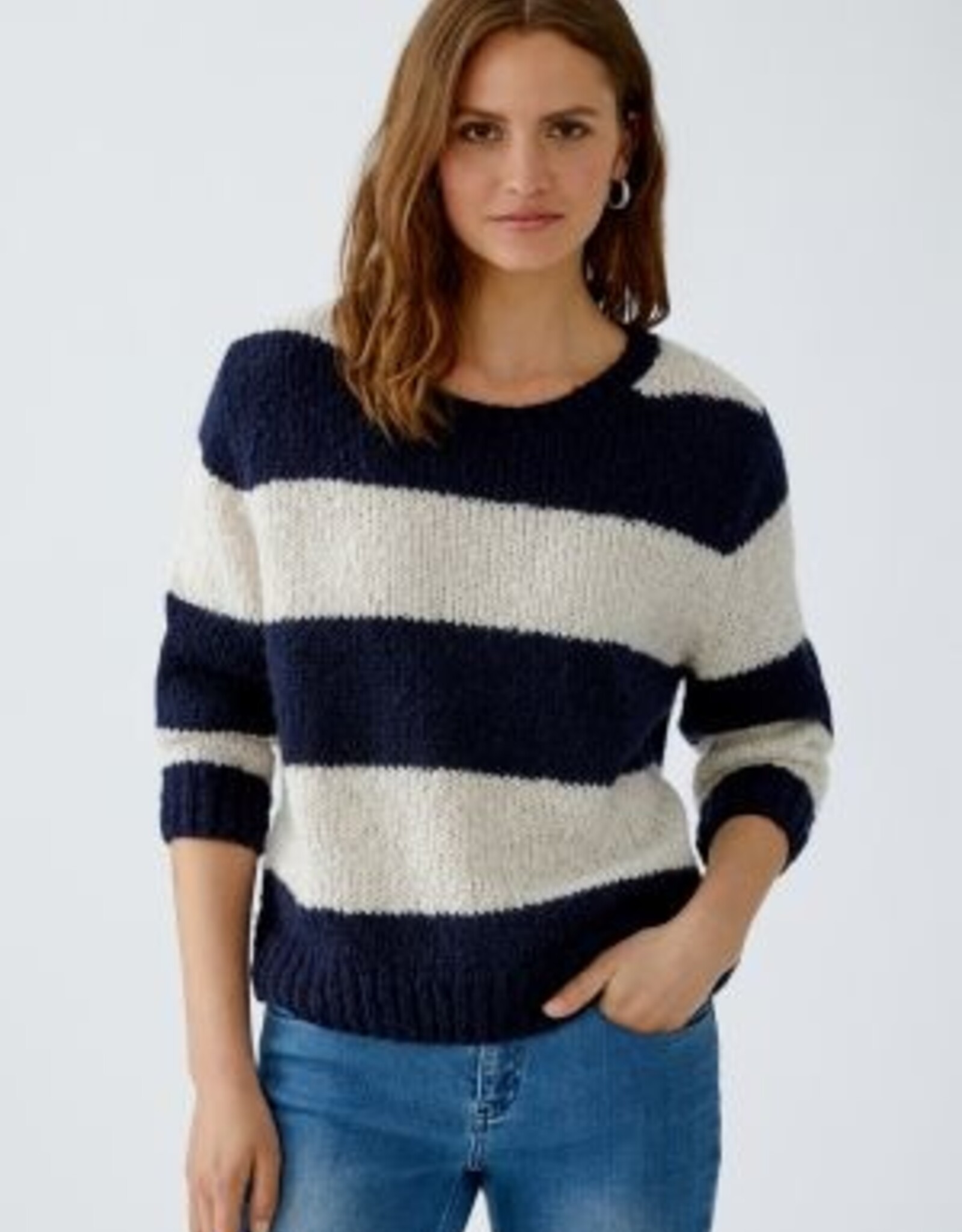 Oui Pullover 94307 Navy Creme