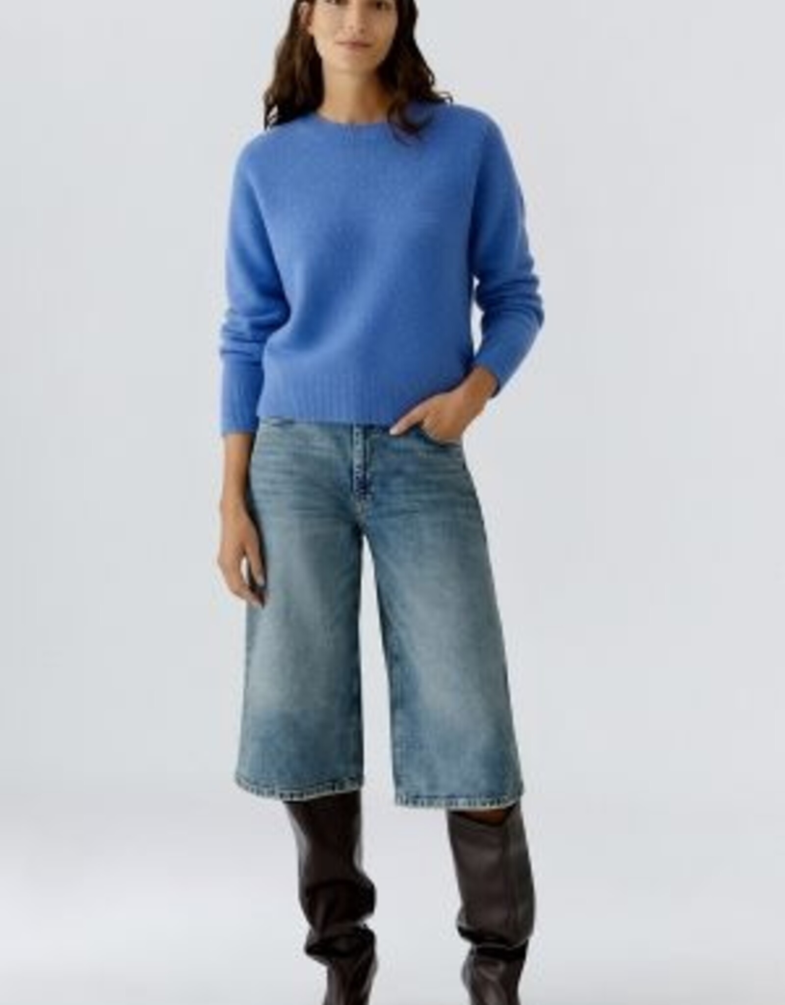 Oui Pullover 88295 R-Hals Hemels Blue