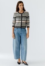 Oui Vest rose Grijs en Zwart Motief