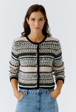 Oui Vest rose Grijs en Zwart Motief