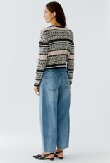 Oui Vest rose Grijs en Zwart Motief