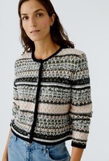 Oui Vest rose Grijs en Zwart Motief