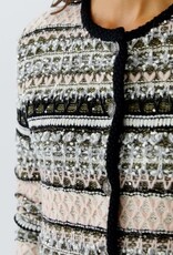 Oui Vest rose Grijs en Zwart Motief