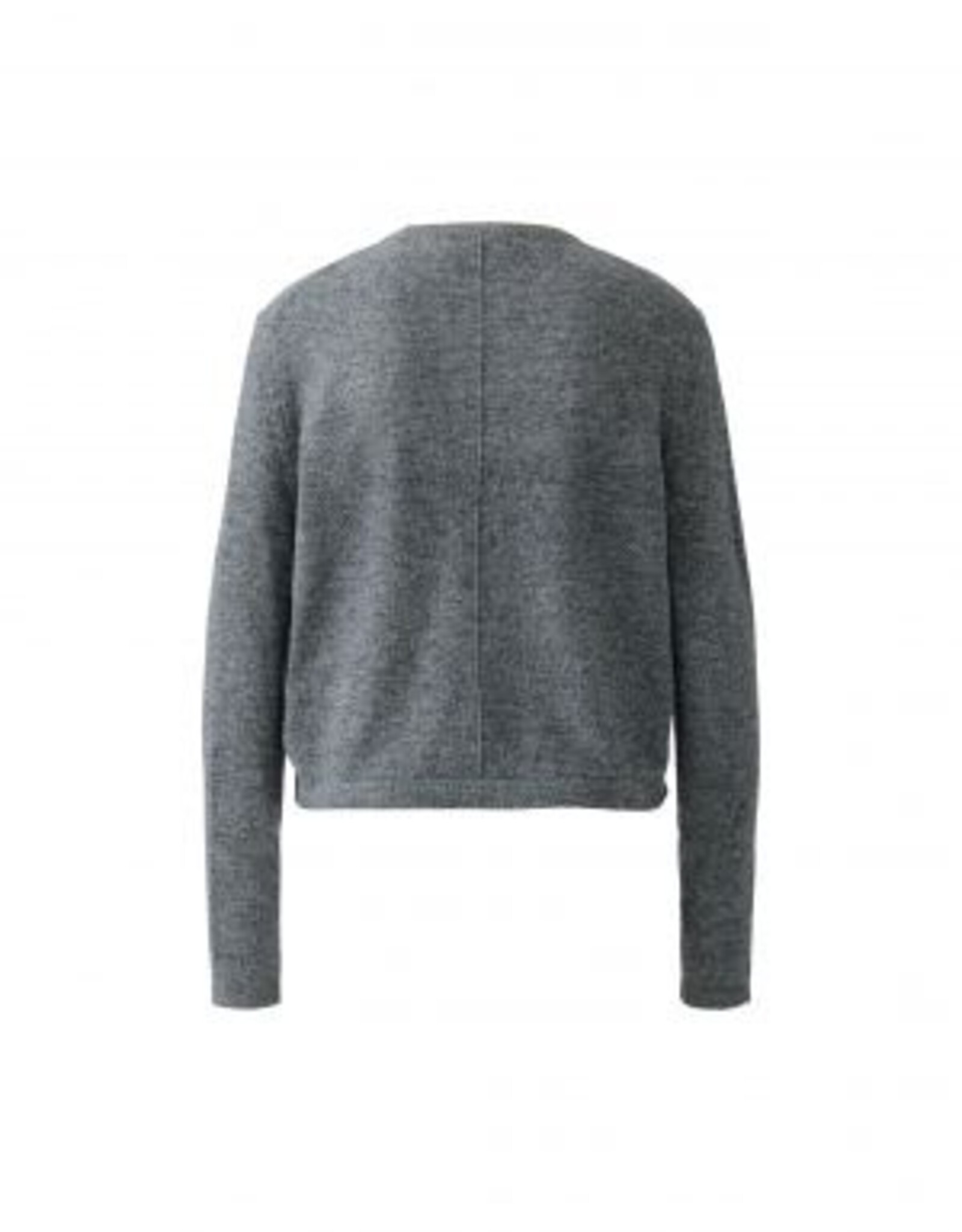 Oui Pullover 86044 Grijs R Hals met Strass