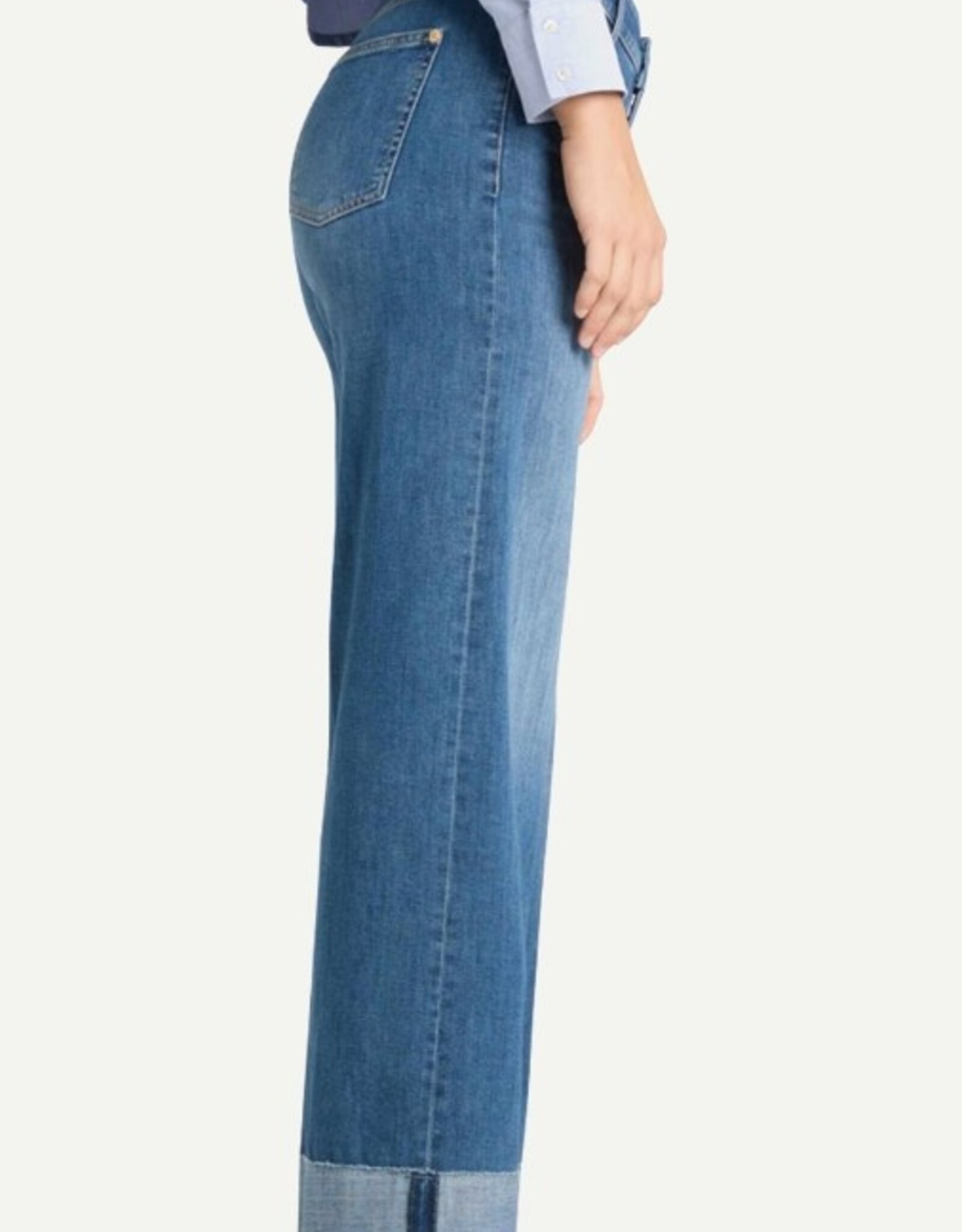 Cambio Jeans Antonia Wijd Model Omslag Mid Blue Splint