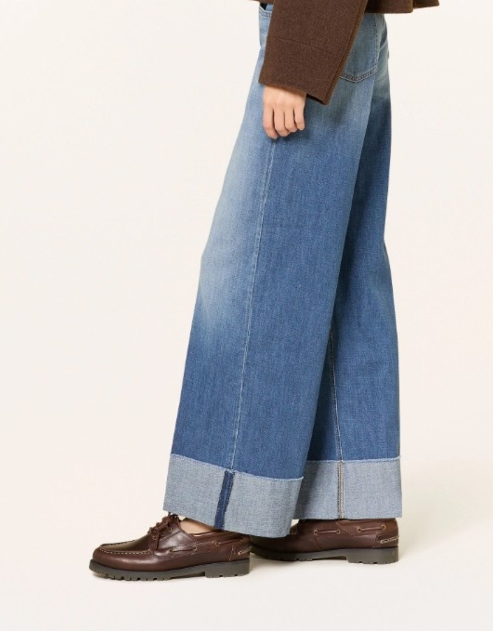 Cambio Jeans Antonia Wijd Model Omslag Mid Blue Splint