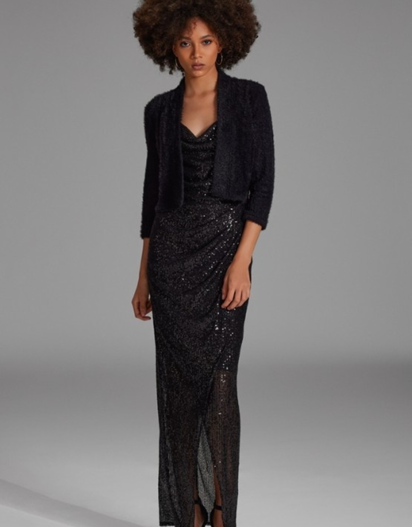 Swing Jersey Black  Fluffy Bolero