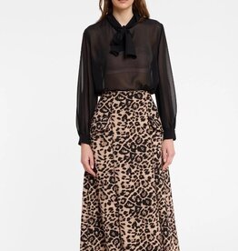 Ana Alcazar Rok Lang Opgest Zakken Panterprint Orginal Bruin