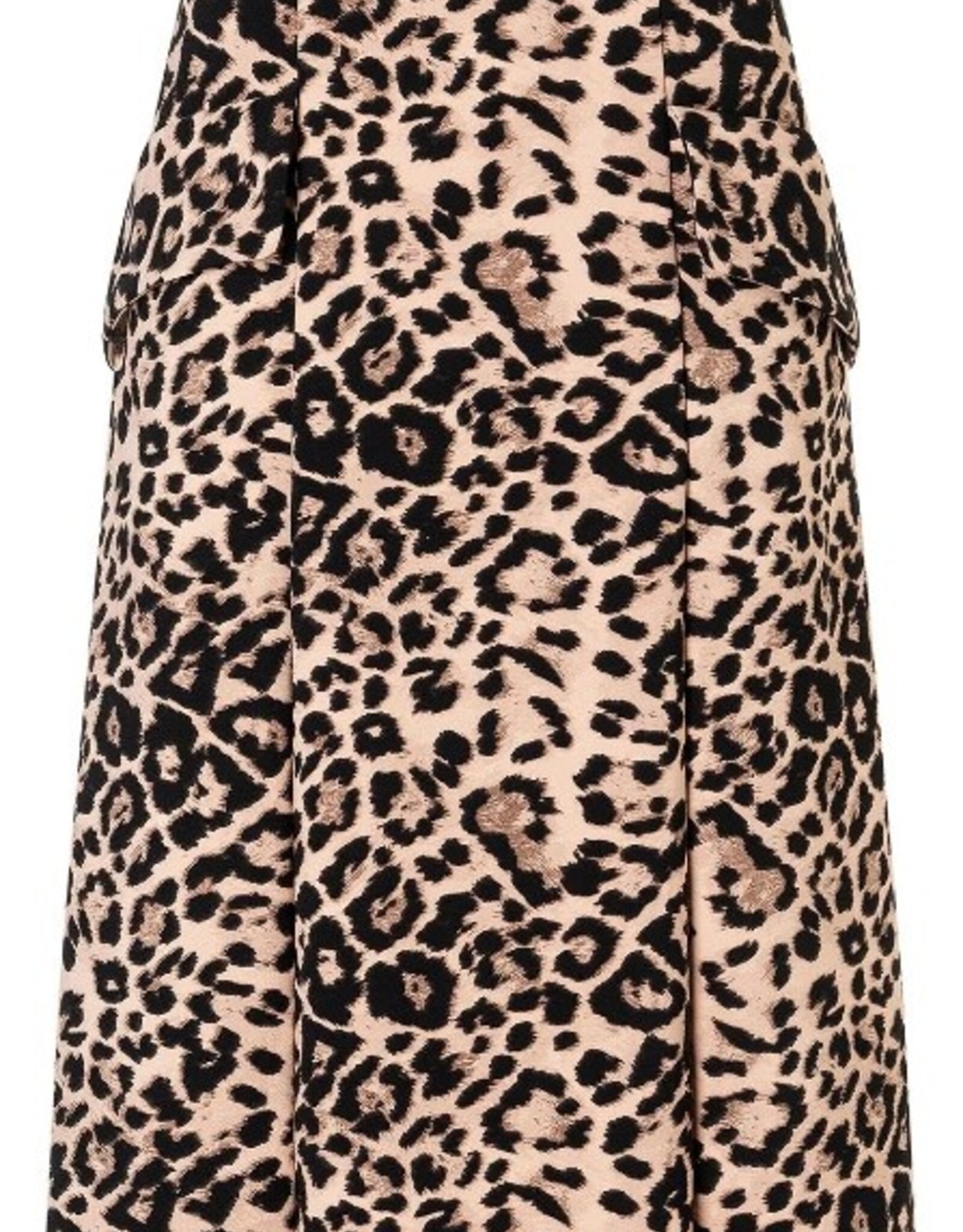 Ana Alcazar Rok Lang Opgest Zakken Panterprint Orginal Bruin