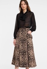 Ana Alcazar Rok Lang Opgest Zakken Panterprint Orginal Bruin