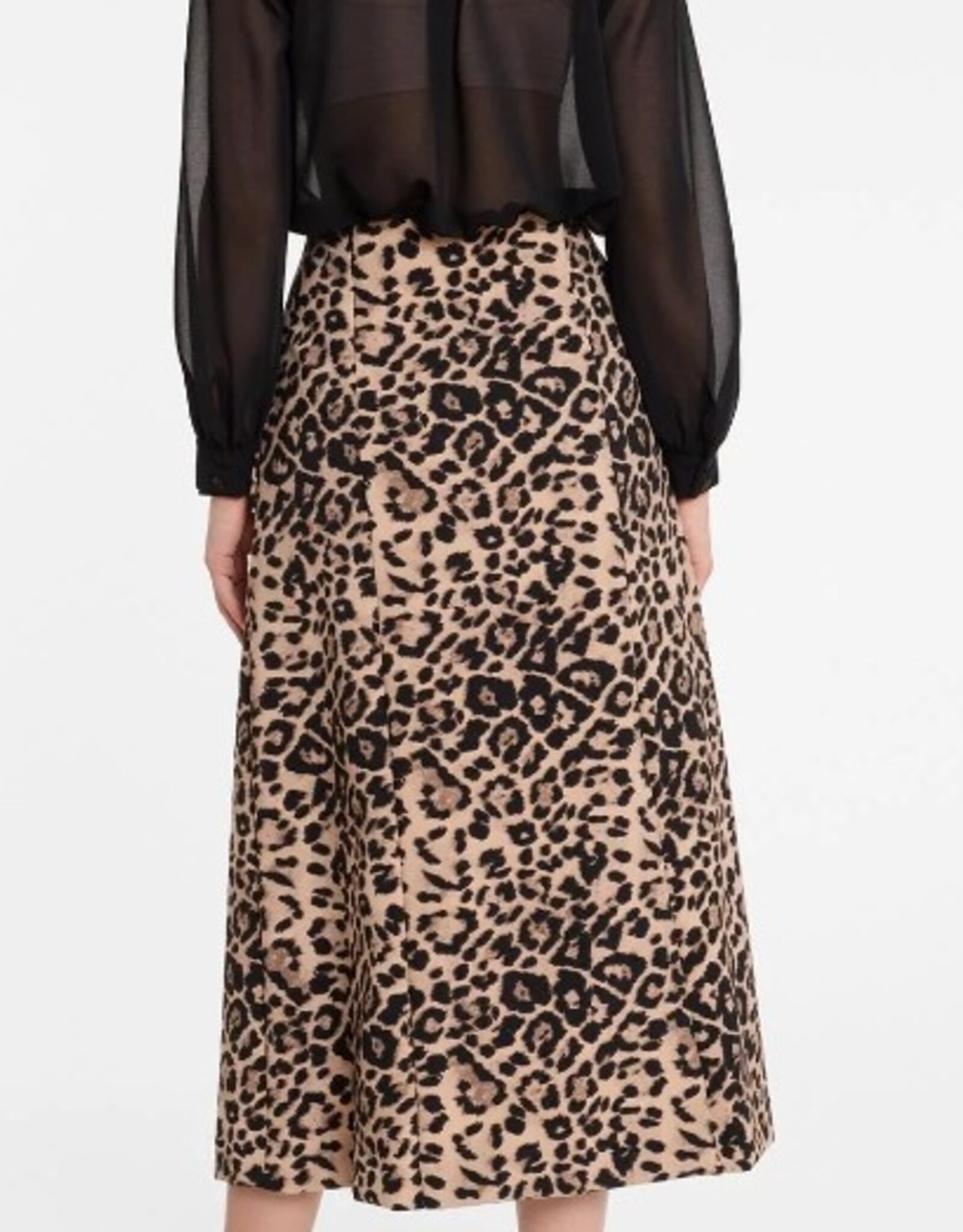Ana Alcazar Rok Lang Opgest Zakken Panterprint Orginal Bruin