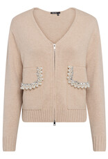 Marc Aurel Vest Rits Zakken Met Parels Biscuit Varied Melange