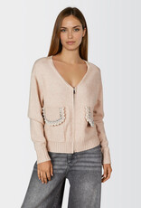 Marc Aurel Vest Rits Zakken Met Parels Biscuit Varied Melange