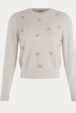 Anna Blue Pullover Riccy RH Bloemetje Zilver Kit Solid