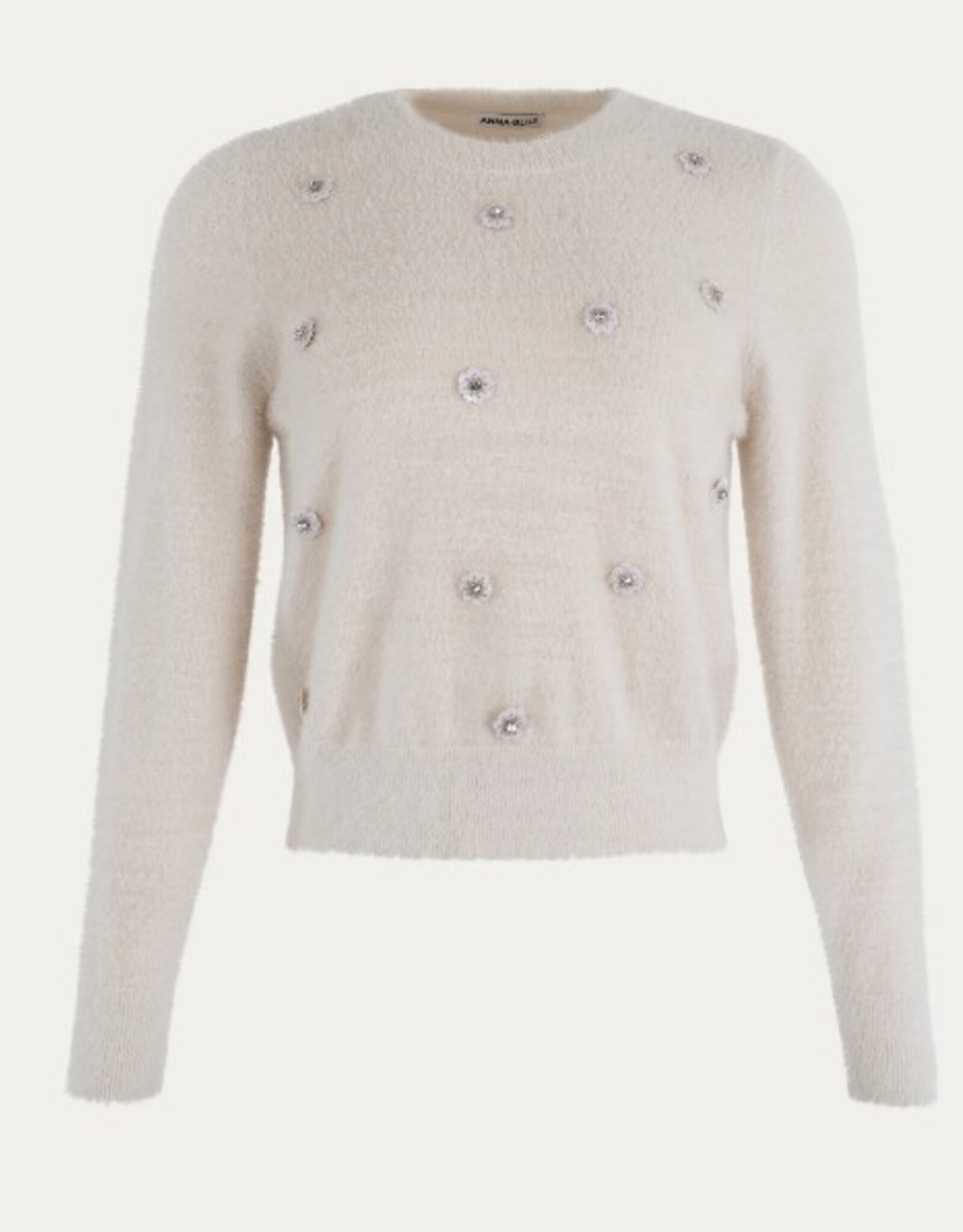 Anna Blue Pullover Riccy RH Bloemetje Zilver Kit Solid