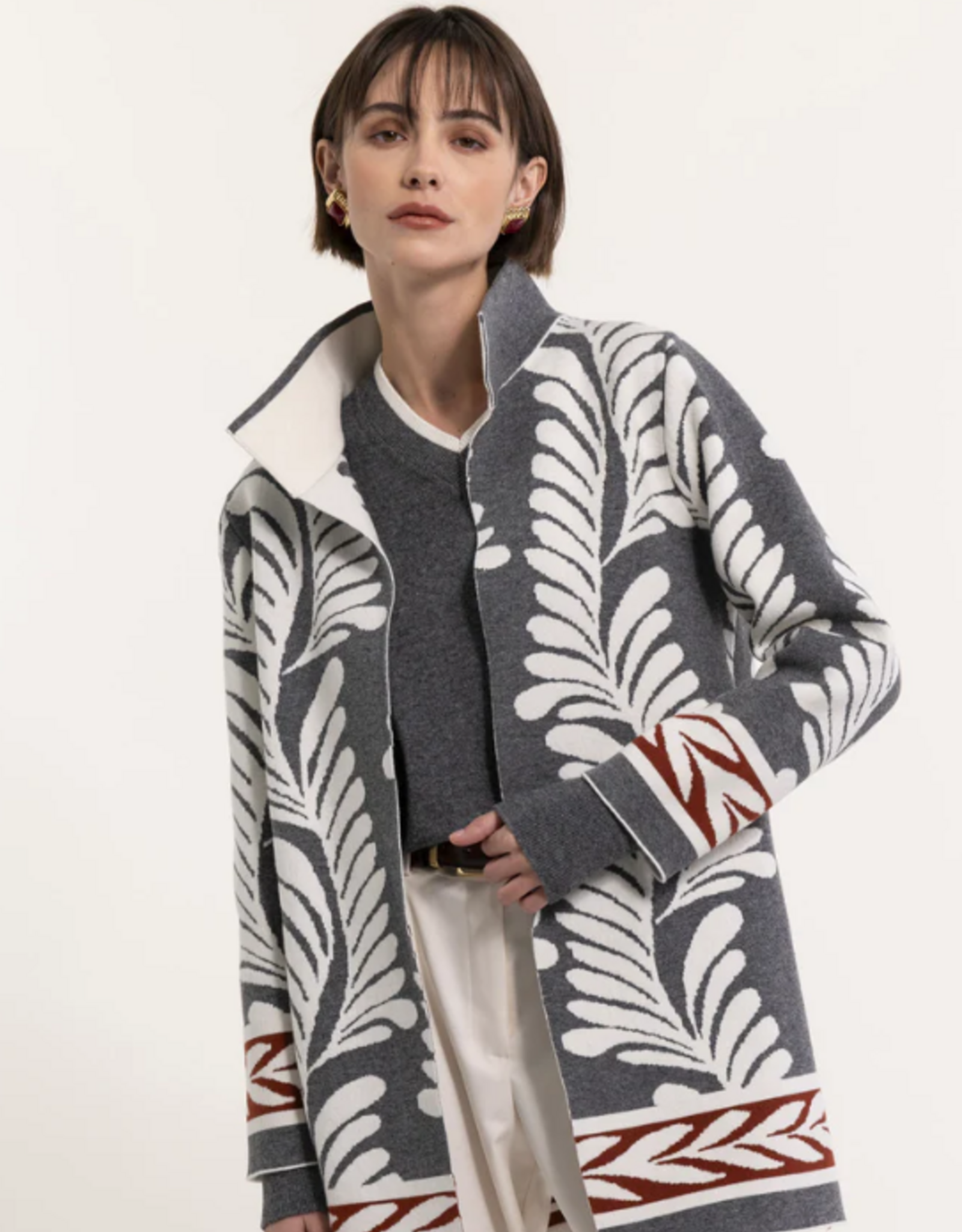 Maria Bellentani Vest Bella Antracite Latte