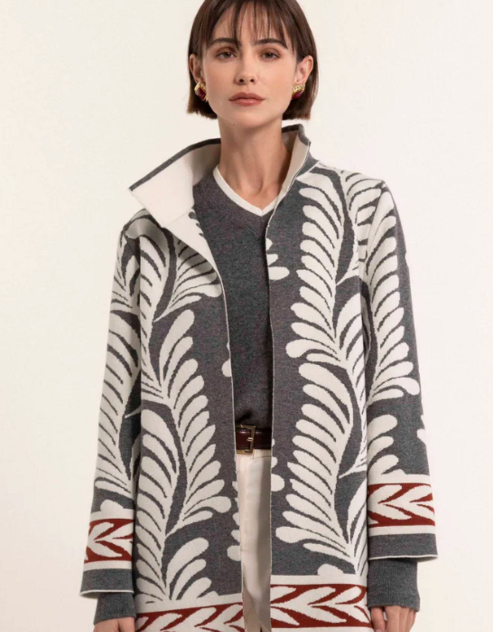 Maria Bellentani Vest Bella Antracite Latte