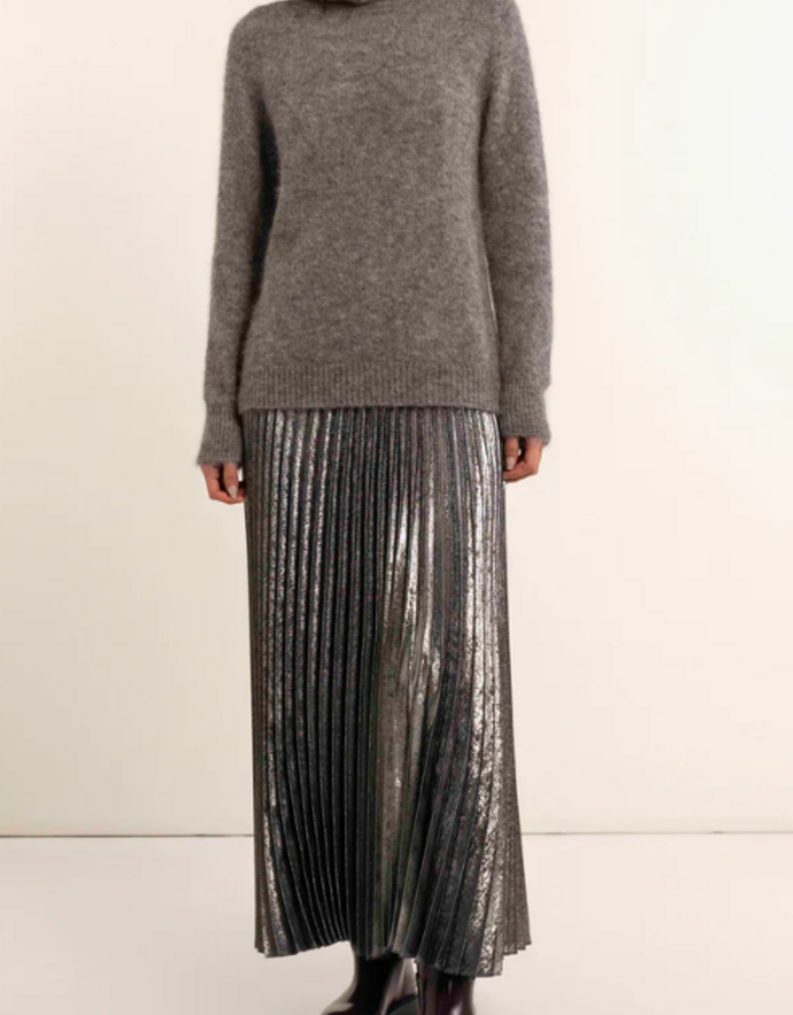 Maria Bellentani Rok Soleil Plisse Silver Argento