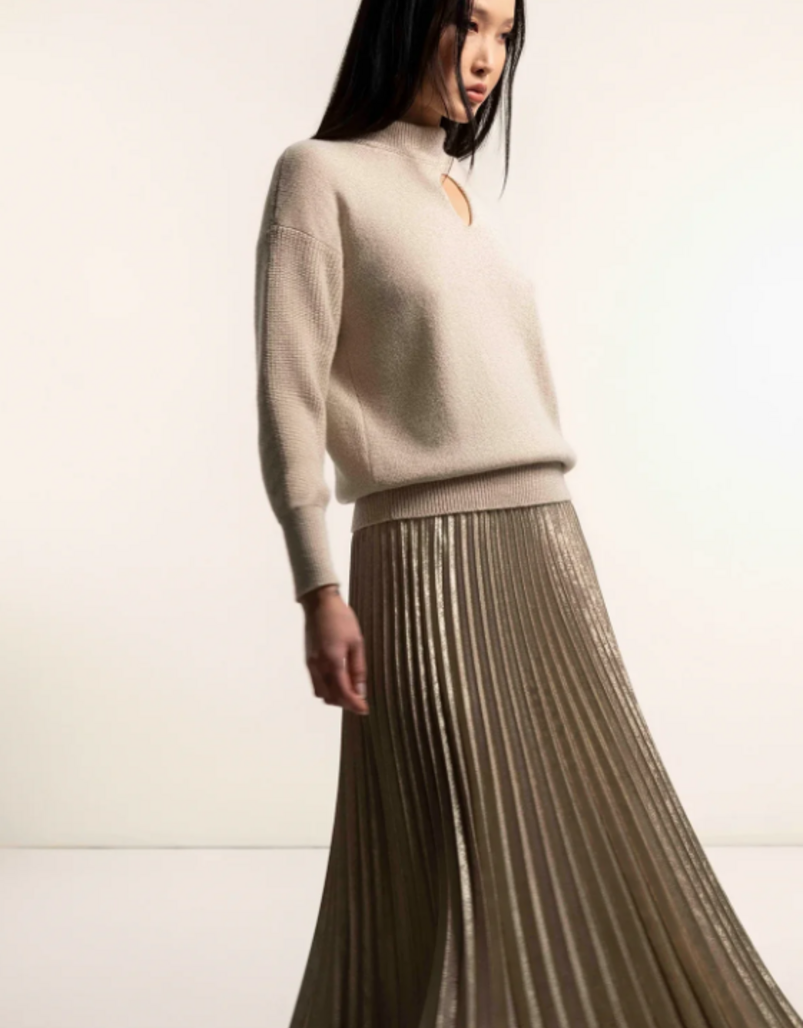 Maria Bellentani Rok Soleil Plisse Goud Oro